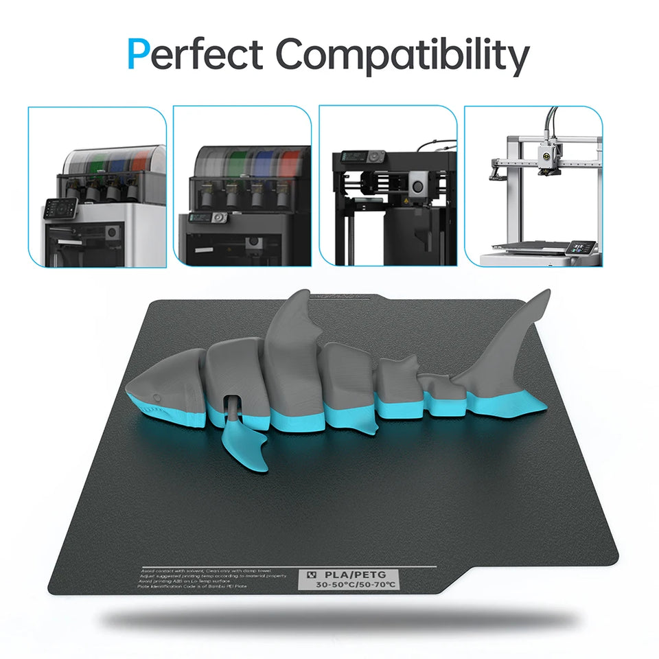 BIQU Panda Build Plate CryoGrip Coating No Clog 256x256mm Spring Steel Double-sided Textured for BambuLab P1 X1 X2D 3D Printer