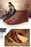 Winter Warm Men Boots Leather Mens Snow Boots with Fur Handmade Waterproof Male Ankle Boots No-slip High Top Male Work Shoes