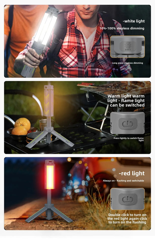 CLS 8000mAh New Outdoor Multifunctional 1m Retractable Camping Light Camp Canopy Tent LED Flame Light Ambient Emergency Lighting