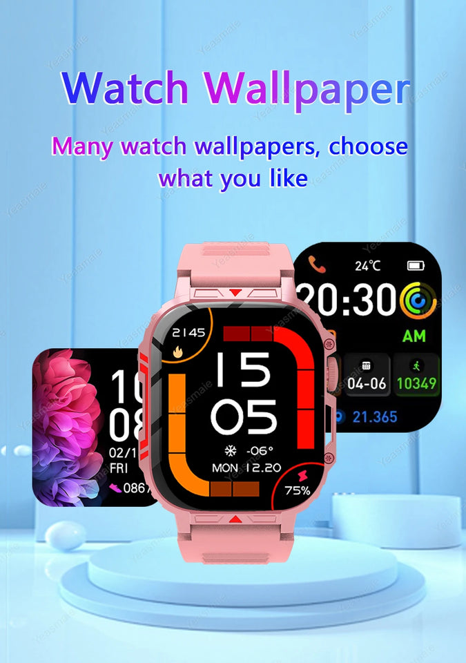 New Outdoor Smartwatch Men Women Bluetooth Call Heart Rate Health Monitor Military Watches GPS track Sports Fitness Smart Watch