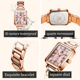 OLEVS 5641 Ladies Watch Fashion Luxury Original  Square Quartz Watch Waterproof Luminous Automatic Date Watches For Woman Gifts