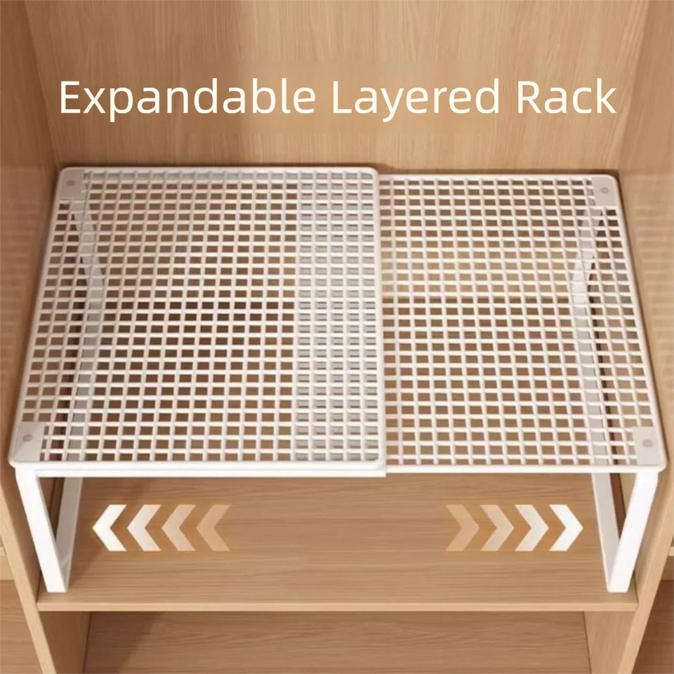 Closet Shelf Wardrobe Organizer Wardrobe Divider Board Stackable Shelves Clother Storage Rack Telescopic Adjustable