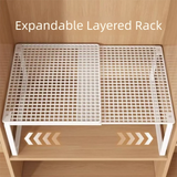 Closet Shelf Wardrobe Organizer Wardrobe Divider Board Stackable Shelves Clother Storage Rack Telescopic Adjustable