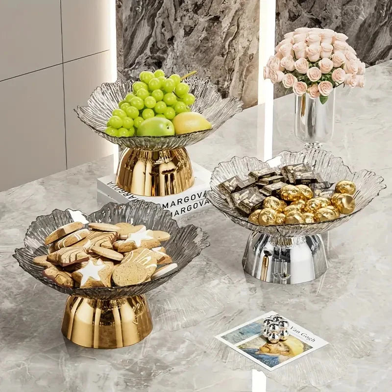 Hot Sale Luxury Transparent Display Plate for Fruits And Sweets Clear Glass Tray for Home Living Room Coffee Table Decoration