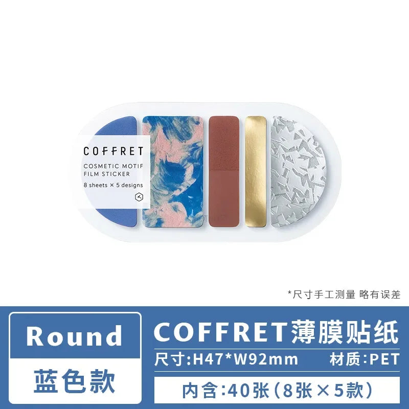 Japan Kingjim COFFRET Beauty Collection Label Sticker Colorful Translucent Creative Pattern Advanced Decoration Collage Bookmark