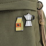 Coffee Maker Enamel Brooch Coffee Bean Grinder Coffee Kettle Cup Bag Barista Badge Punk Lapel Coffee Collection Pin Jewelry Gift
