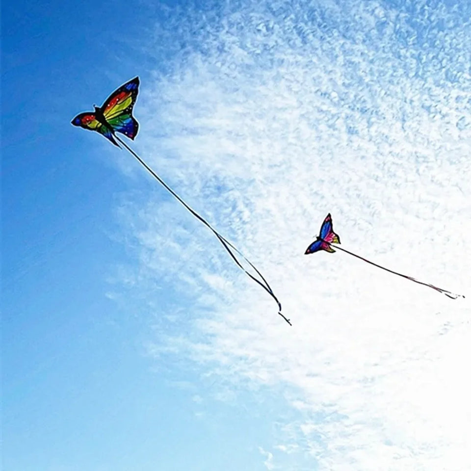 1.45m Colorful Butterfly Kite for Kids Easy to Fly Steering Flying Kites with Long Tail Outdoor Toys Perfect for Family Fun