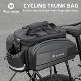 WEST BIKING Cycling Trunk Bag Large Capacity Bicycle Pannier Multifunctional Reflective Bike Bag Travel Bag MTB Bike Accessories