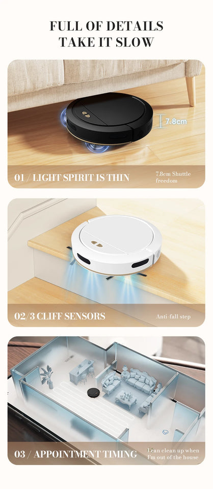 NEW 3 IN 1 Intelligent Vacuum Sweeping Mopping Robot Home Fully Automatic Cleaning Machine APP Control With Water Tank Robot