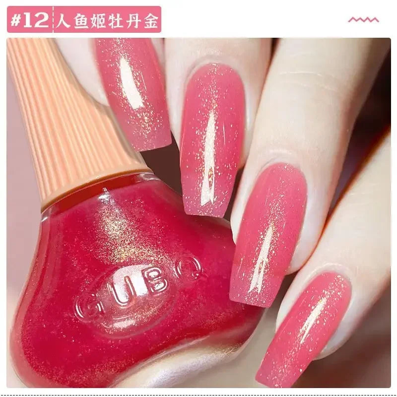 New Oily Gel Nail Polish Glitter Sparking Autumn Winter Milk Coffee Color Varnish No Bake Quick Dry Nail Art Salon Nail Polish