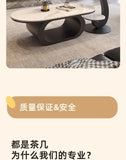 Italian minimalist new rock slab coffee table living room home simple modern high-end combination light luxury oval tea table