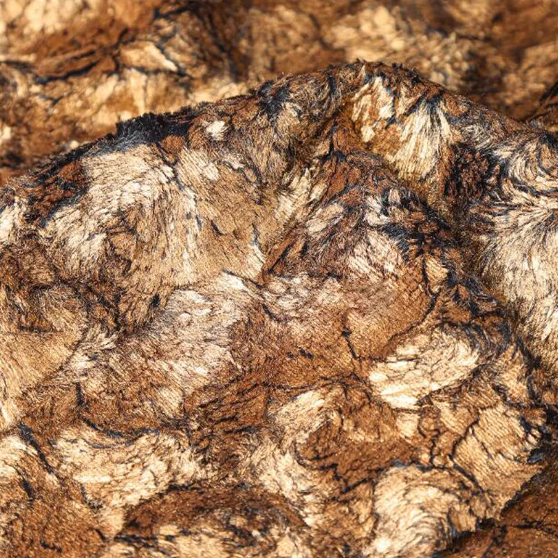 Metallic Crackle Bronzing Fur Fabric Bronzed Woolen Plush Designer Fabric For Diy Sewing Dress Coat Shawl Bag Sofa Material