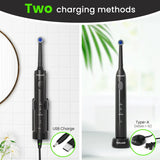 Fairywill Electric Toothbrush T2233Powerful Rotation Cleaning 4 Replacement Heads Rechargeable Sonic Toothbrush for Adults