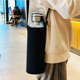 1.0 L Large Glass Water Bottle With Cloth Sleeve Borosilicate Glass Drinking Bottles With Tea Infuse Portable Outdoor Tour Cup