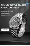 Fashion Diamond Calendar Mens Watches Business Luxury High Quality Quartz Watch For Men Stainless Steel Wristwatch Reloj Hombre