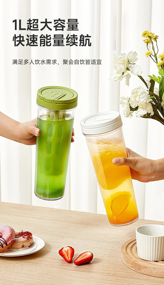 1L cold brew coffee maker manual cold water coffee maker and high capacity water bottle summer portable juice tea coffee kettle