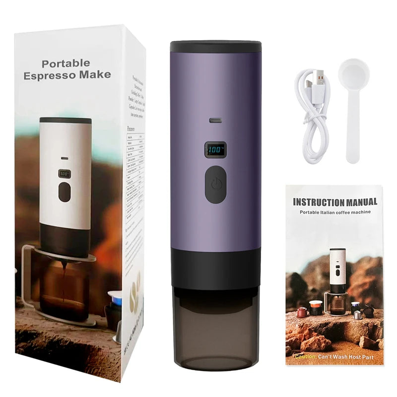 Wireless Electric Portable Espresso Coffee Machine High-capacity For Car & Home Camping Coffee Maker Capsule Powder Travel New