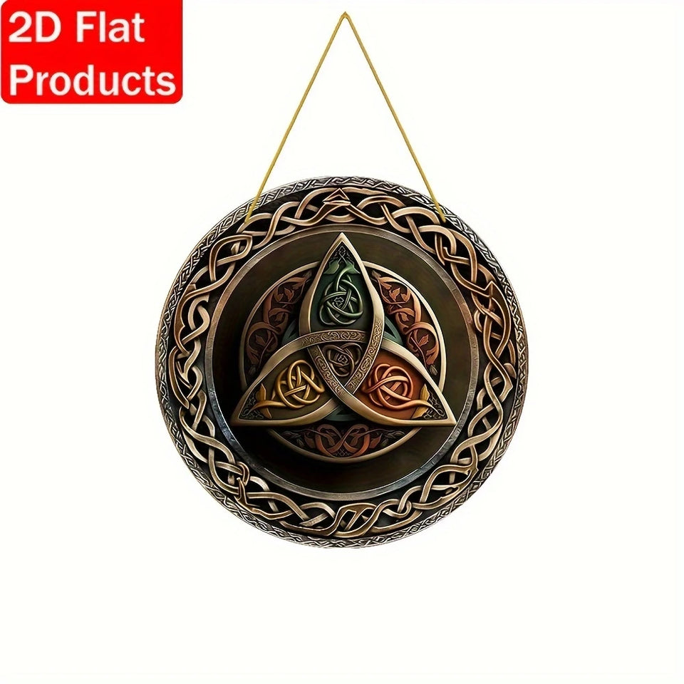 1 Piece 2D Celtic Three Curved Legs Symbol Logo Wooden Disc 8 Inch For Bedroom Living Room Home Restaurant Bar Coffee Shop