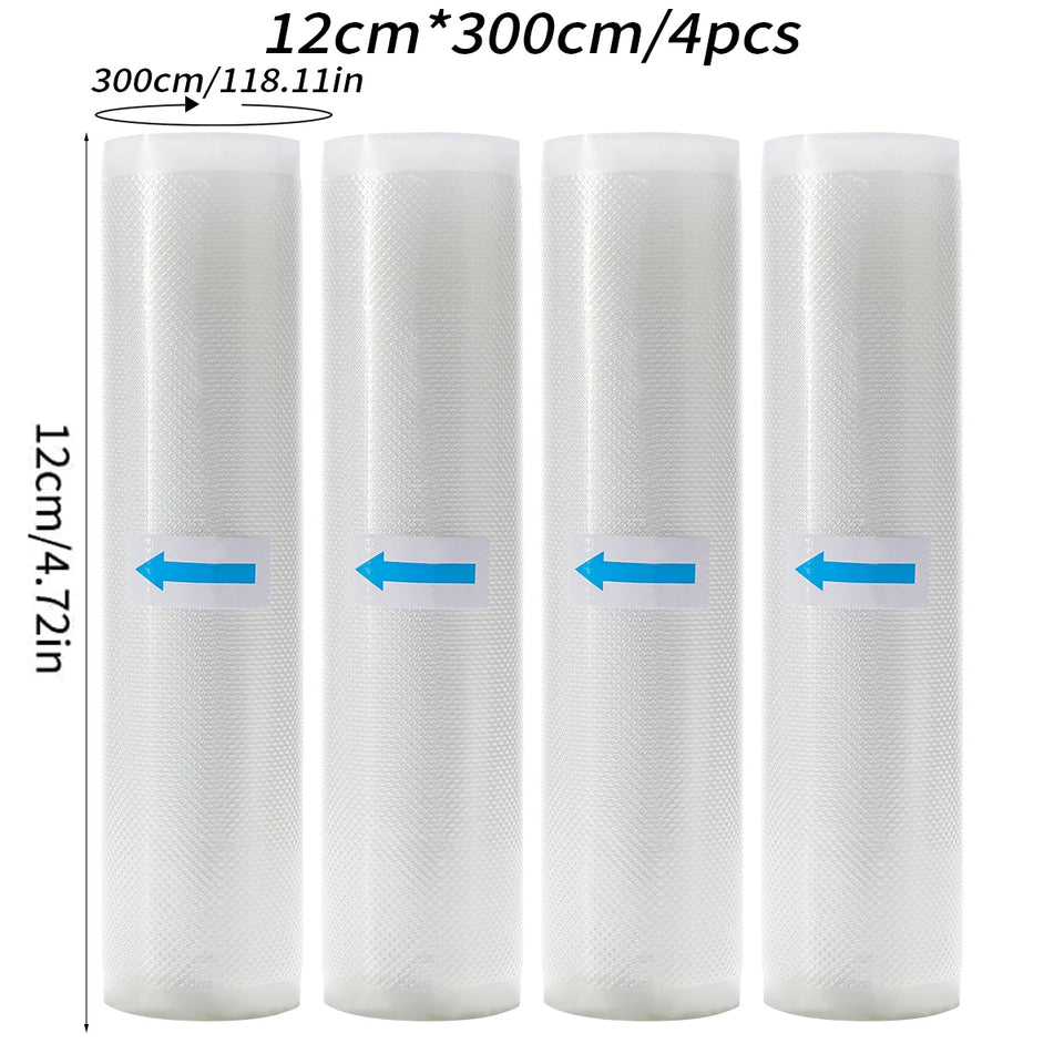 3 rolls of 3m vacuum sealed bag, free of bisphenol A, seven layer co extruded diamond grain food packaging bag