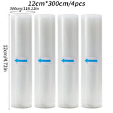 3 rolls of 3m vacuum sealed bag, free of bisphenol A, seven layer co extruded diamond grain food packaging bag