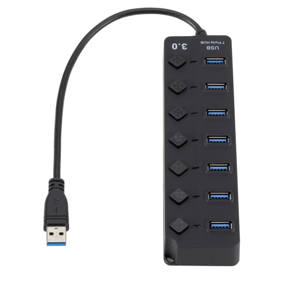USB Hub 3.0 Multiprise USB High Speed Splitter 4/7 Port 5Gbps Hub Power Adapter with Switch Long Cable with Multiple Expander