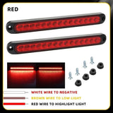 2pcs 15-LED Third Brake Light Assembly, 12V/24V Multi-Position Rear Warning Lamp for Truck Trailer Commercial Vehicles