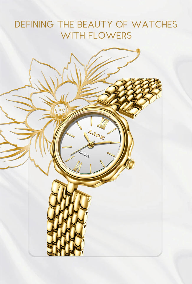 LIGE Elegant Creative Steel Quartz Women Watch Fashion Waterproof Watches For Women Original Brand Luxury Women's Bracelet Watch
