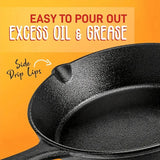 3PCS Pre-Seasoned Cast Iron Skillet Set, Pans for Oven Grill Campfire, Durable Cookware for Home Outdoor Cooking