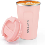  Stainless Steel Coffee Mug Travel Double Leak Proof Car Thermos Cup Tea Coffee Mug Reusable Hot Cold Drinks Insulated Cup