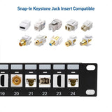 ZoeRax 24Port RJ45 Shielded Patch Panel Network Patch Panel 19 Inch, Ethernet Patch Panel with Cable Management and Support Bar
