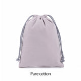Cotton Drawstring Storage Bag White Canvas Bags for Candy Gift Package Pouch Reusable Home Sundries Organize Dustproof Sacks