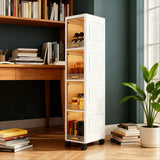 Swivel Wheel Mobile Kitchen Storage Rack - Waterproof & Dustproof, Space-saving Shelf Cabinet for Spices/Books/Toys/Snacks