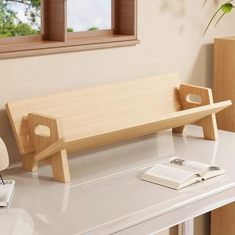 Wooden Desktop Bookshelf Portable Desktop Storage Rack Tilting Bookshelf Suitable for Study Room Decoration Office Desk