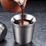 1pcs 80ml 160ml 250ml Mini Coffee Cups High Quality Stainless Steel Double Wall Heat-insulating Coffee Cups Portable Drink Cups