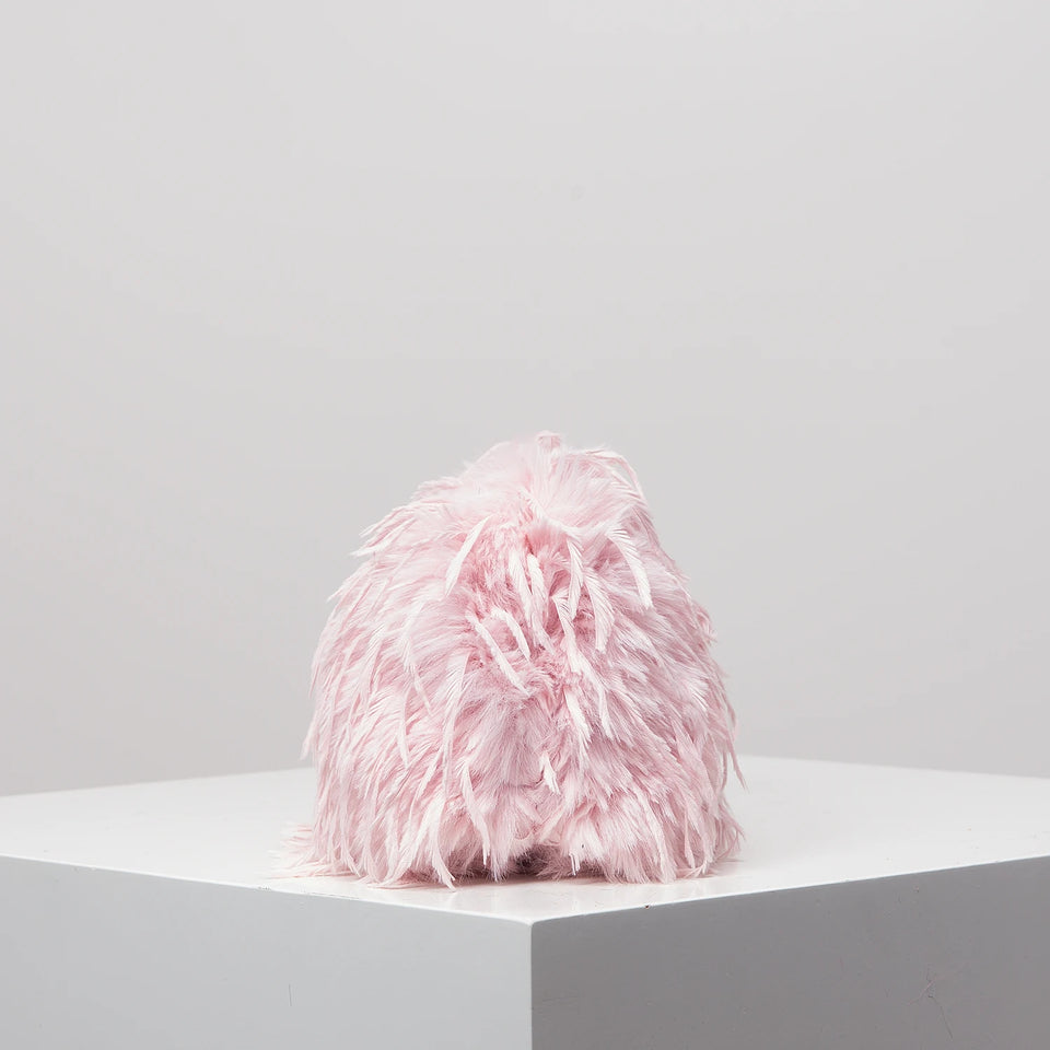 Dopamine-style clip bag, Y2K plush clutch bag, candy-colored women's purse, dinner dress clutch
