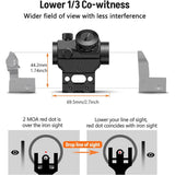 2MOA Red Dot Sight 1x25mm Reflex Sight Waterproof & Shockproof & Fog-Proof Red Dot Scope with 1 inch Riser Mount
