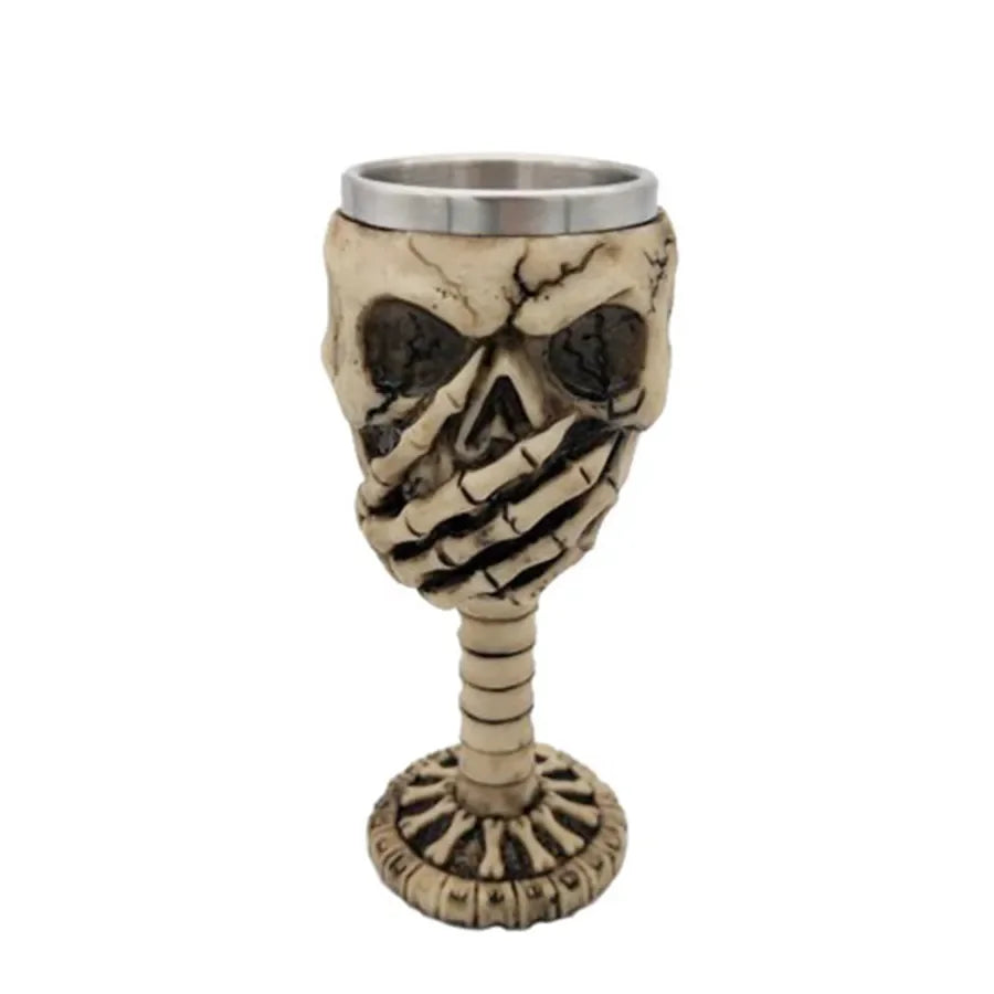 Creative Skull Mugs Cool Beer Mug 3D Resin & Stainless Steel Coffee Cups and Mugs Water Glass Wine Pub Bar Decoration Halloween