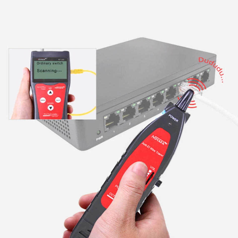 NOYAFA NF-300 Network Coax Cable Tester Measure RJ45 BNC Cable Length Anti-Interference Wire Locator Network Monitoring Tracker