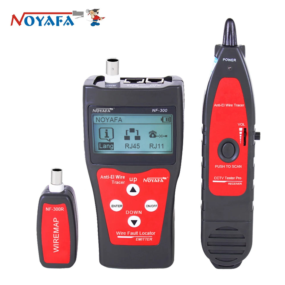 NOYAFA NF-300 Network Coax Cable Tester Measure RJ45 BNC Cable Length Anti-Interference Wire Locator Network Monitoring Tracker