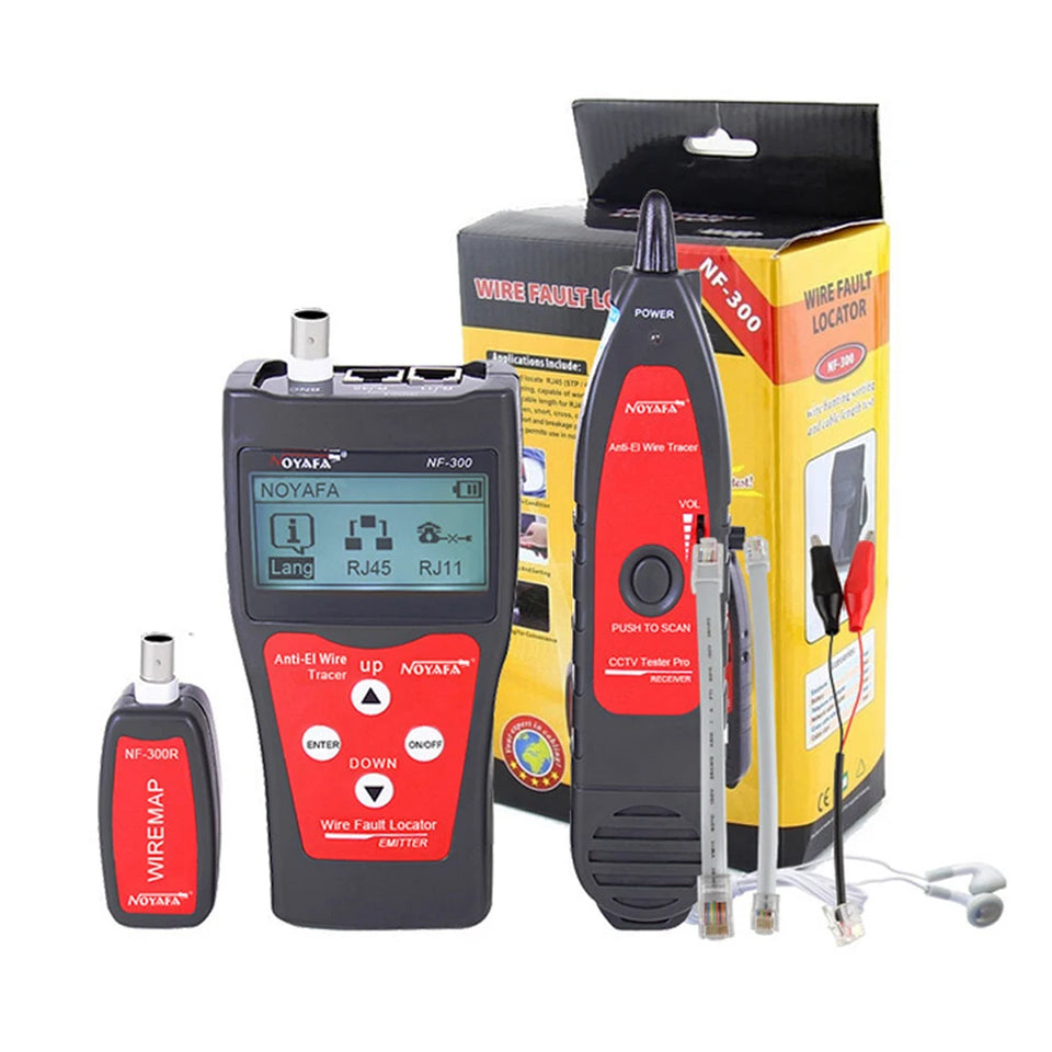 NOYAFA NF-300 Network Coax Cable Tester Measure RJ45 BNC Cable Length Anti-Interference Wire Locator Network Monitoring Tracker
