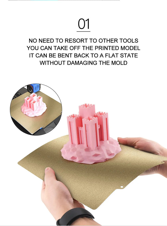 3D Printer PEI Magnetic Base Smooth and Powder Coated Spring Steel Plate Double-Sided Printing Hot Bed for Ender3 CR-10S Voron