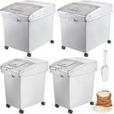 VEVOR 25L Dry Ingredient Storage Bin with Scoop Caster Dustproof Rice Flour Soybeans for Restaurant Kitchen Commercial