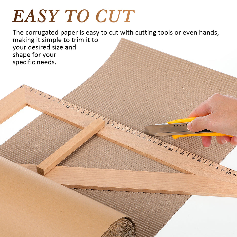12 Single Sided Beige Kraft Paper Corrugated Cardboard Roll Wrapping Materials Gift Boxes Diy Sheets Mailing Inserts Packaging