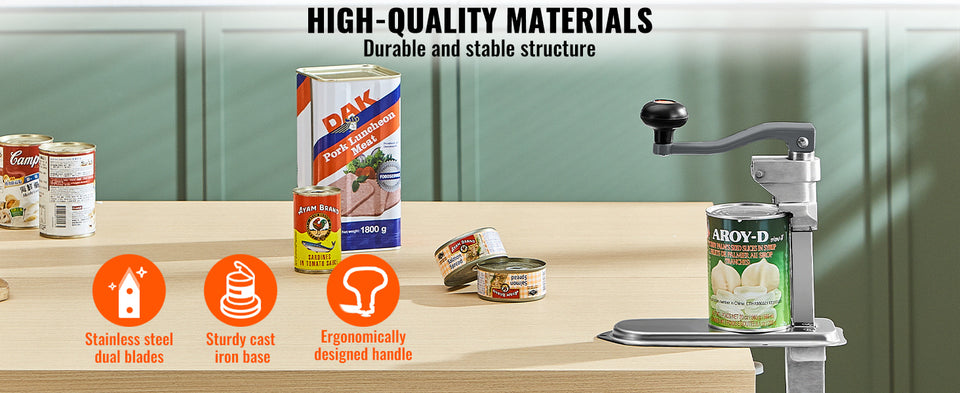 SucceBuy Manual Can Opener Commercial Table Clamp Opener for Large Cans Can Opener with Base Adjustable Height Industrial Opener