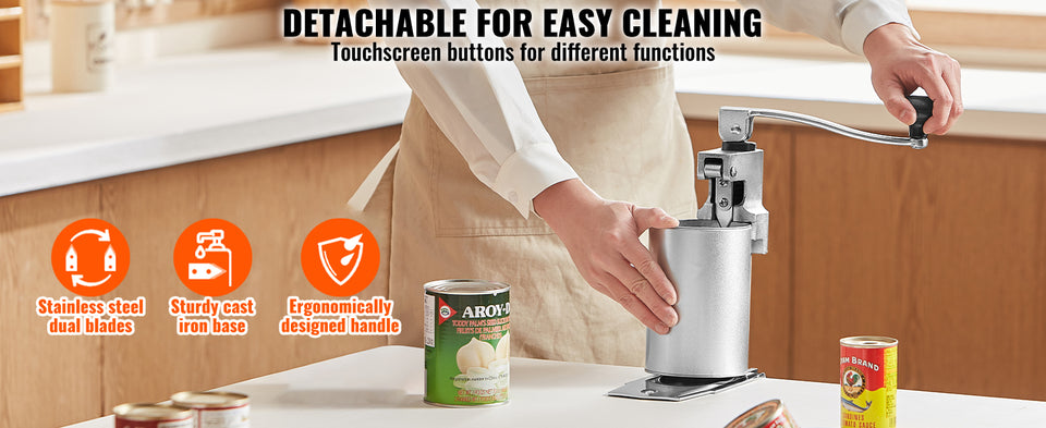 SucceBuy Manual Can Opener Commercial Table Opener with Base Heavy Duty Can Opener Adjustable Height Opener For Cans