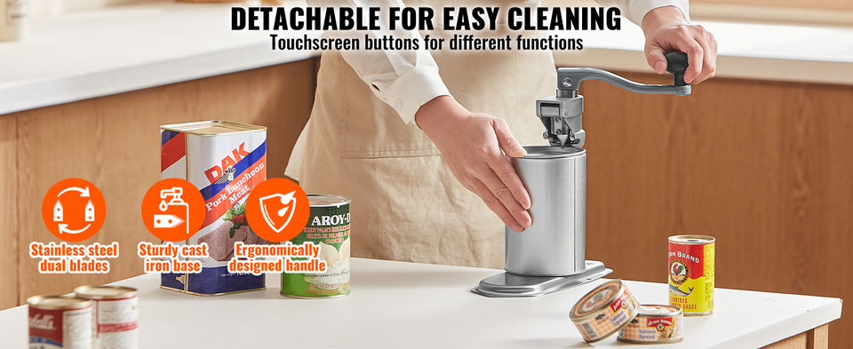 SucceBuy Manual Can Opener Commercial Table Clamp Opener for Large Cans Can Opener with Base Adjustable Height Industrial Opener