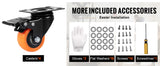 SucceBuy 2/3/4/5/6-inch Swivel Plate Casters Set of 4 with Security Dual Locking PVC Caster Wheels for Cart Furniture Workbench
