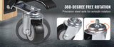 SucceBuy 165 lbs 2.5" Set of 4 Workbench Caster Wheels Side Mounted Retractable Stepdown Wheel 360° Swivel for Tables Equipment