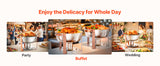 SucceBuy 5 Qt 4 Pack Chafing Dish Buffet Set Round Catering Warmer Server w/Lid Water Pan Folding Stand Clip for Wedding Party