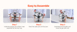 SucceBuy 5 Qt 4 Pack Chafing Dish Buffet Set Round Catering Warmer Server w/Lid Water Pan Folding Stand Clip for Wedding Party